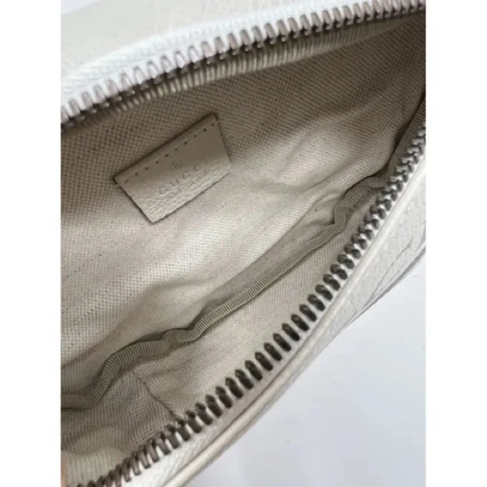 Gucci Logo leather belt Ivory white leather Fanny pack leather shoulder bag - Picture 4 of 7